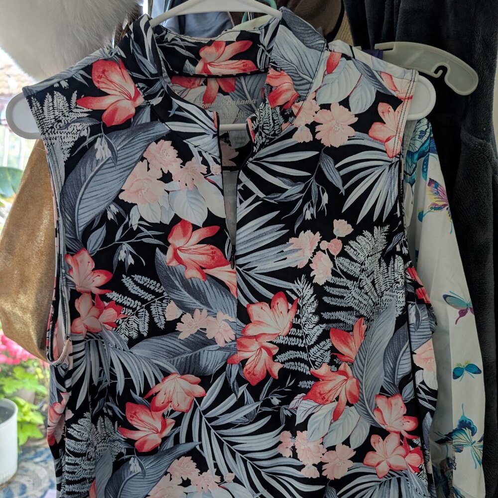 Tommy Bahama Islandzone Sleeveless Blouse Size XL